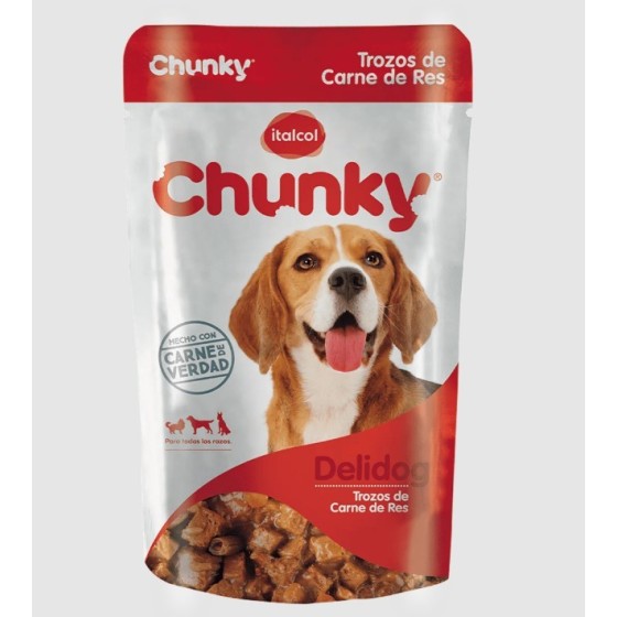 Chunky - Pouch Delidog Trozos De Res Adulto x 250 Gr