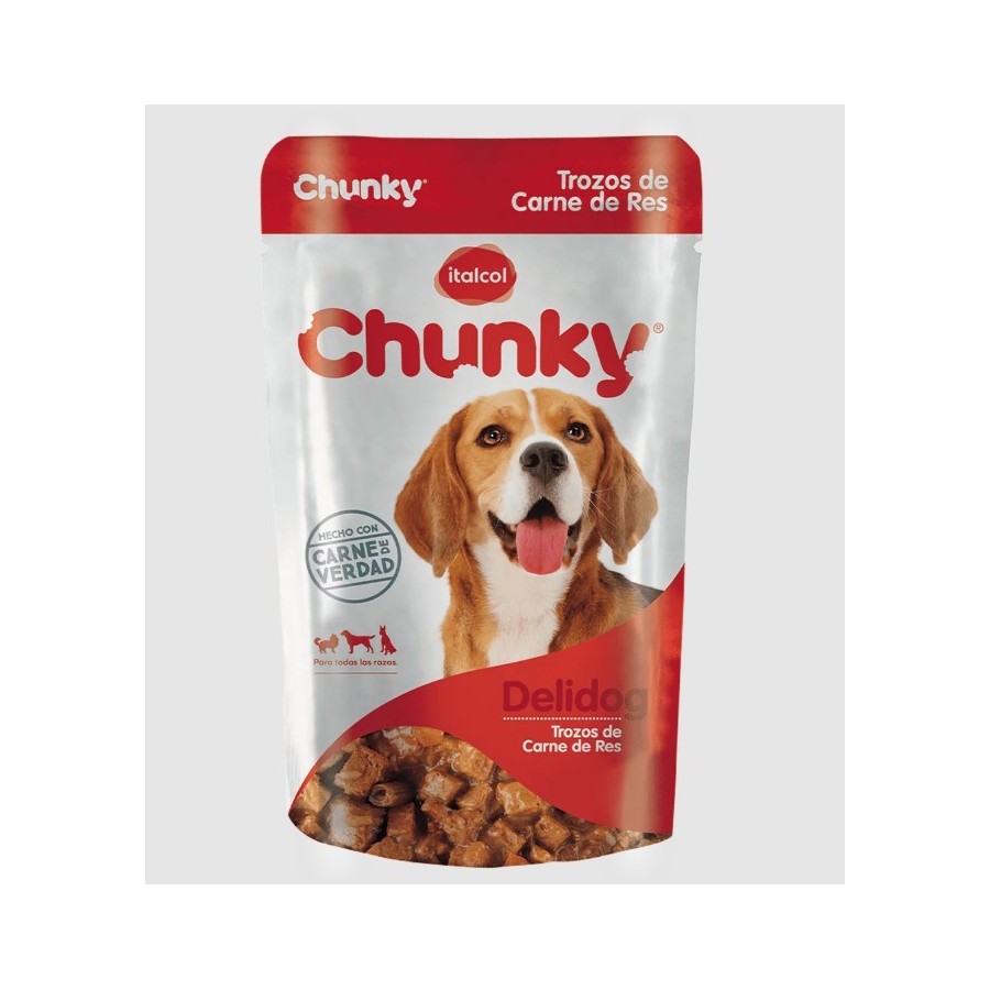Chunky - Pouch Delidog Trozos De Res Adulto x 250 Gr