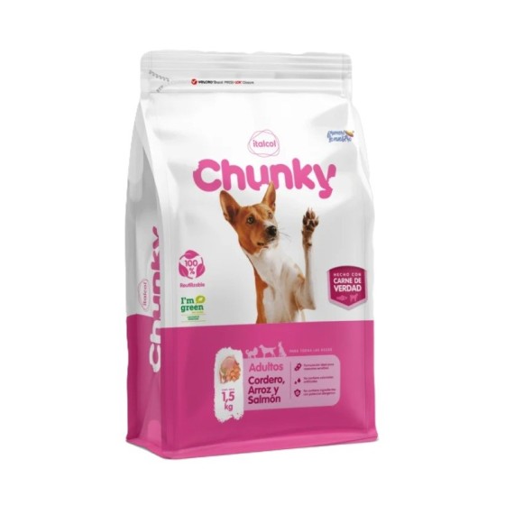 Chunky Perro Adulto Cordero, Arroz y Salmón x 12 kilos
