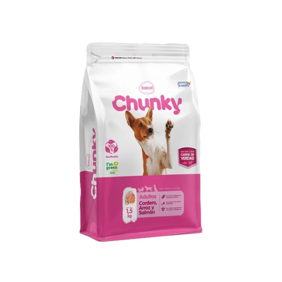 Chunky Perro Adulto Cordero, Arroz y Salmón x 12 kilos