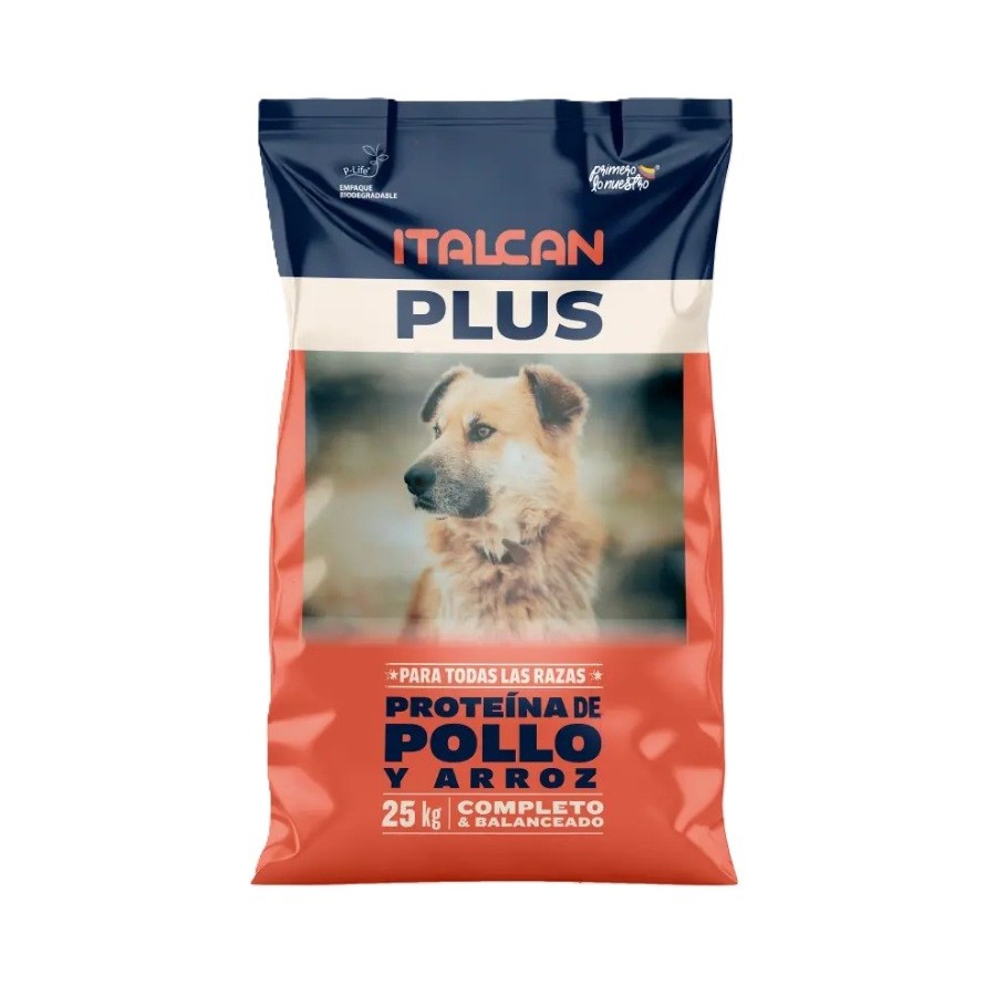 ItalCan Concentrado para perros de razas grandes pollo y arroz por 25