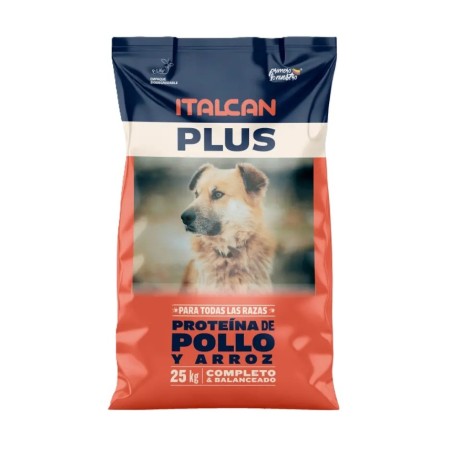 ItalCan Concentrado para perros de razas grandes pollo y arroz por 25 Kg
