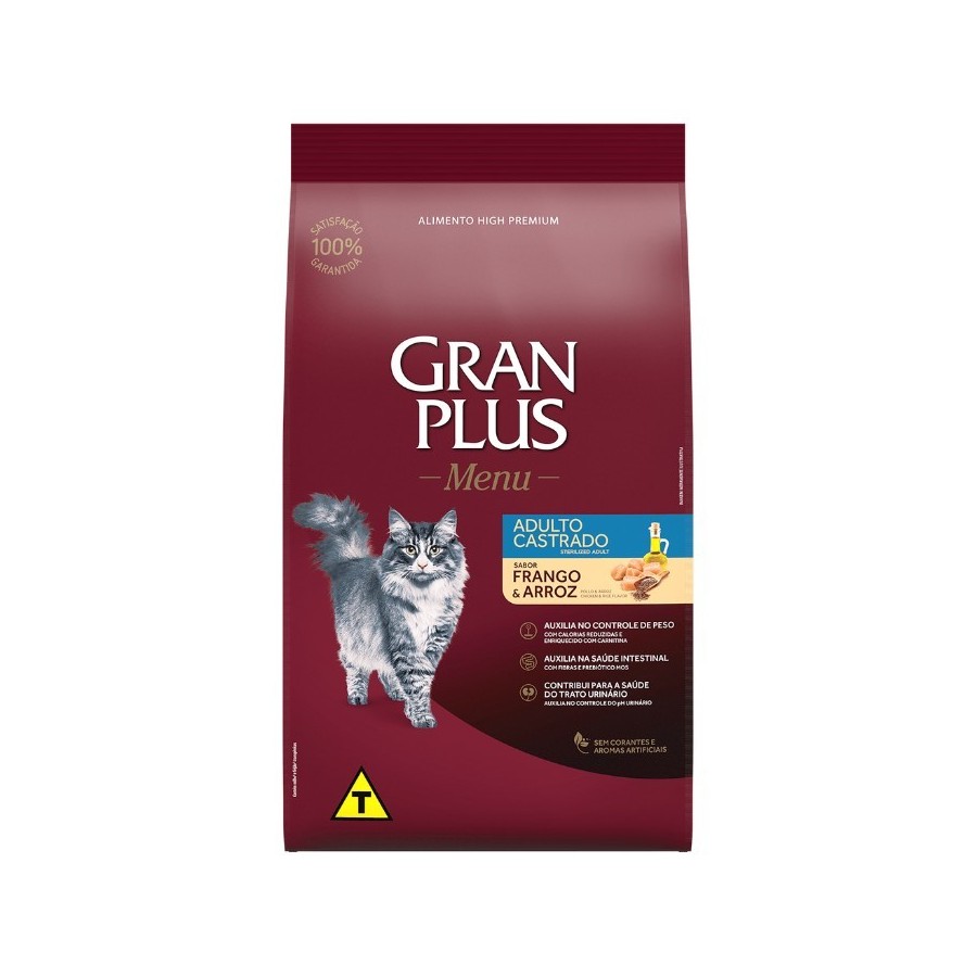 Gran Plus Menu Adulto Pollo y Arroz Gato Castrado 3 kg