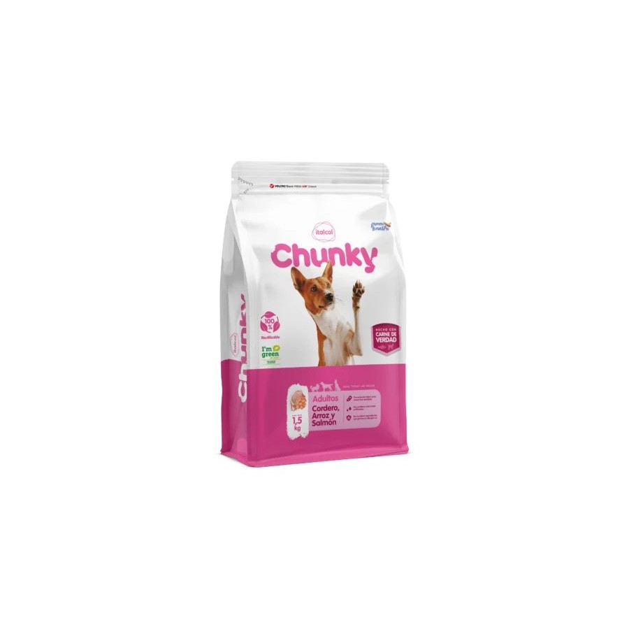 Chunky Perro Adulto Cordero, Arroz y Salmón x 4 kilos