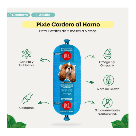 Pixie Alimento Cachorro Adulto Cordero x 500 Gr