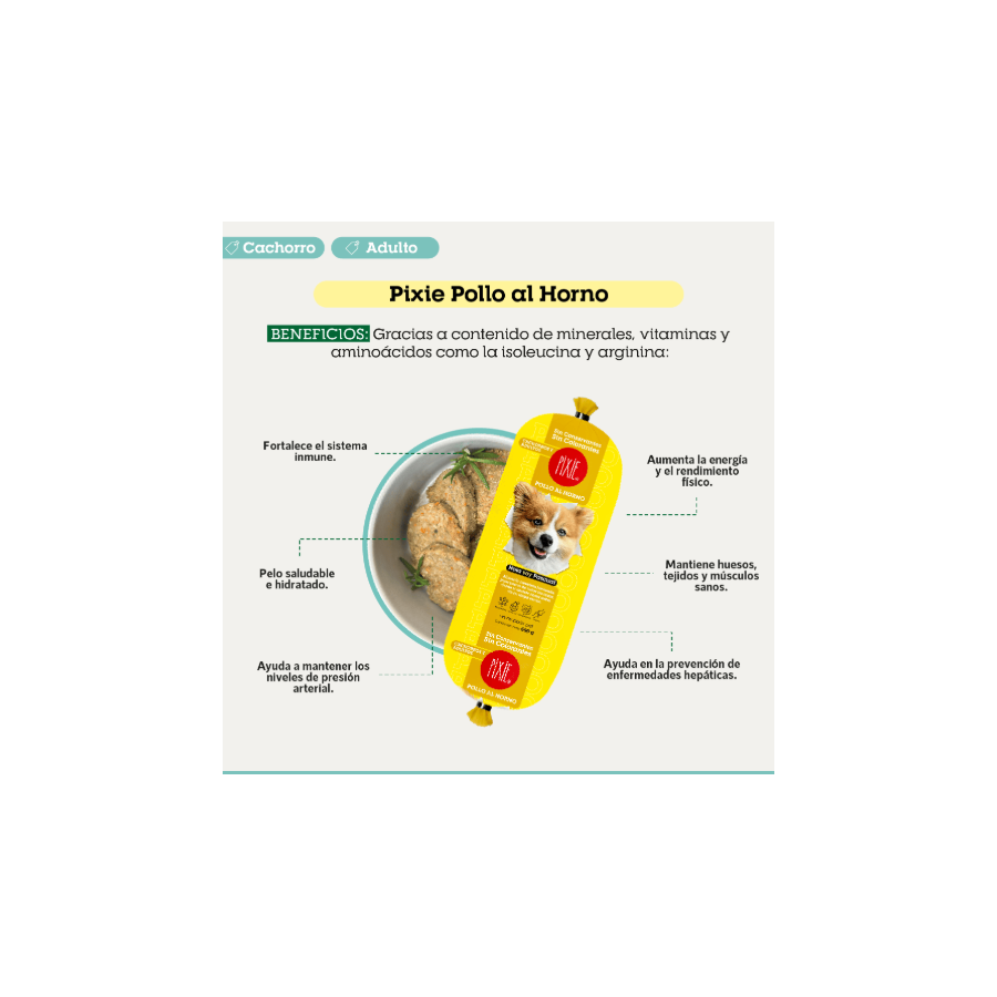 Pixie Alimento Cachorro Adulto Pollo x 500 Gr