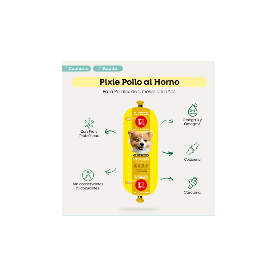 Pixie Alimento Cachorro Adulto Pollo x 500 Gr